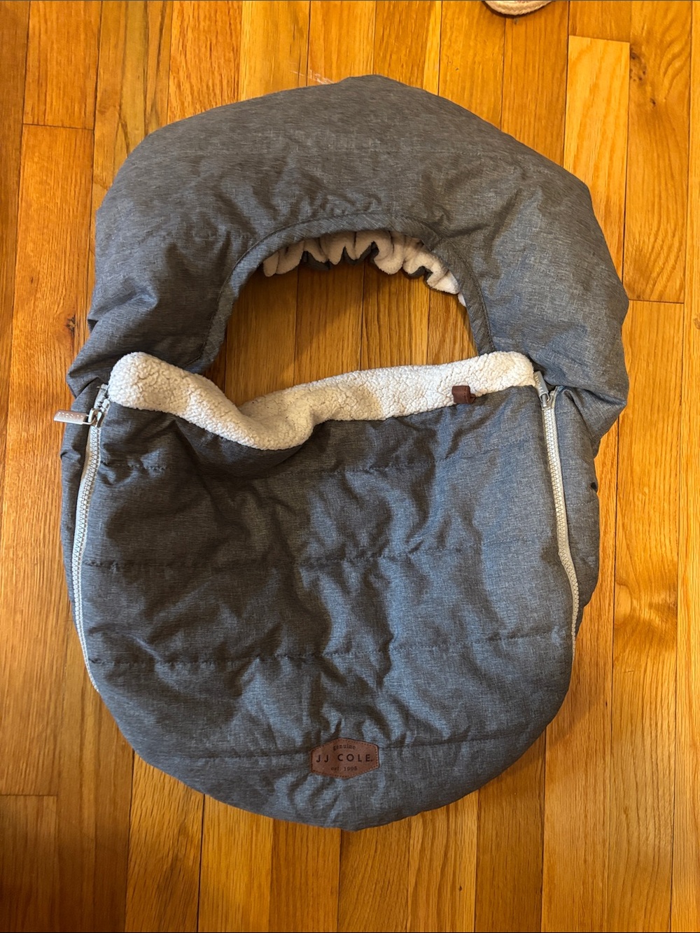 JJ Cole Gray Footmuff with Cream Sherpa Interior